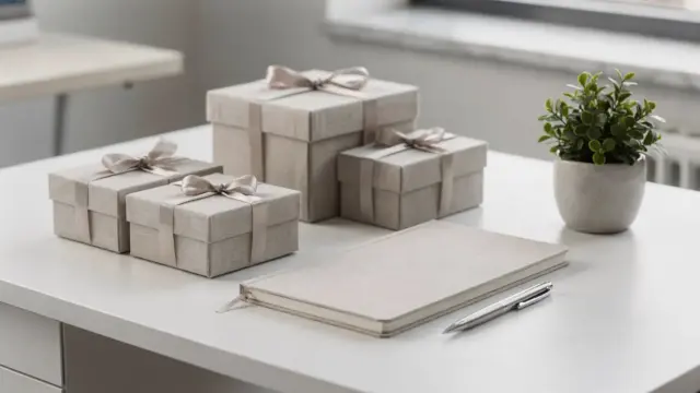 Kundengeschenke auf dem Schreibtisch: steuerlich absetzbare Geschenke an Kunden im Büro