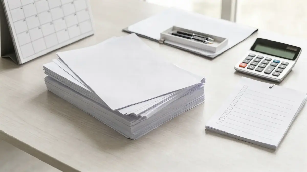 Kalender, Vertragsordner und Taschenrechner zur kurzfristigen Beschäftigung für Arbeitgeber