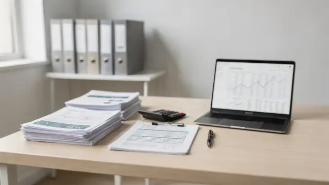 Büro mit Akten, Taschenrechner und Ordnern zu Zusatzkosten beim Steuerberaterwechsel