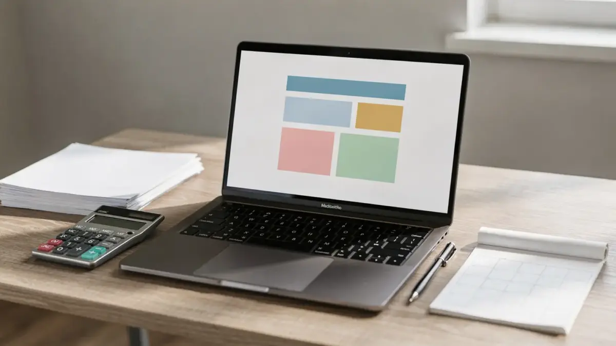 Homeoffice mit Laptop und Unterlagen zur kostenlosen Steuersoftware